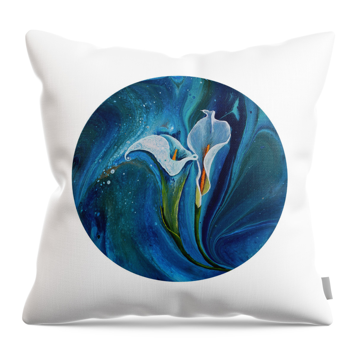 Calla Lily Throw Pillow featuring the painting Calla Lily On White by Darice Machel McGuire