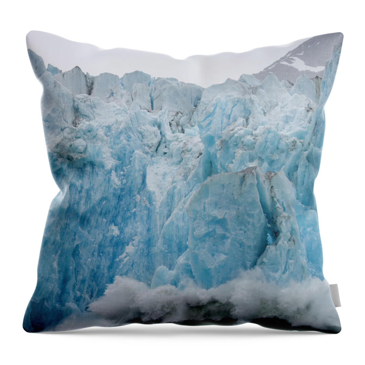 Dawes Glacier Throw Pillow featuring the photograph Calving Icebergs, Dawes Glacier, Alaska by Paul Souders