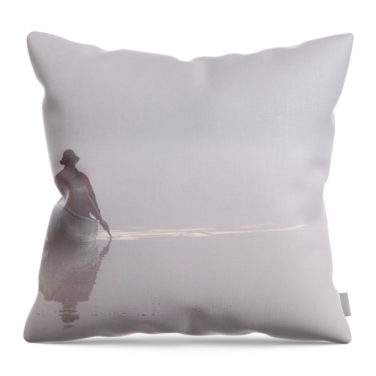 Canoe Throw Pillow featuring the photograph Canadian Morning by Minnie Gallman