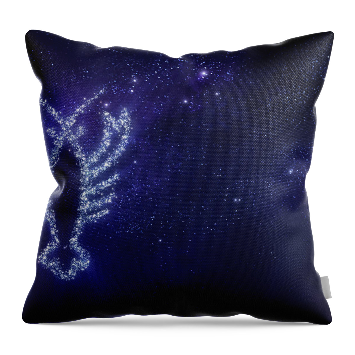 Curve Throw Pillow featuring the digital art Cancer Zodiac Sign by Da-kuk