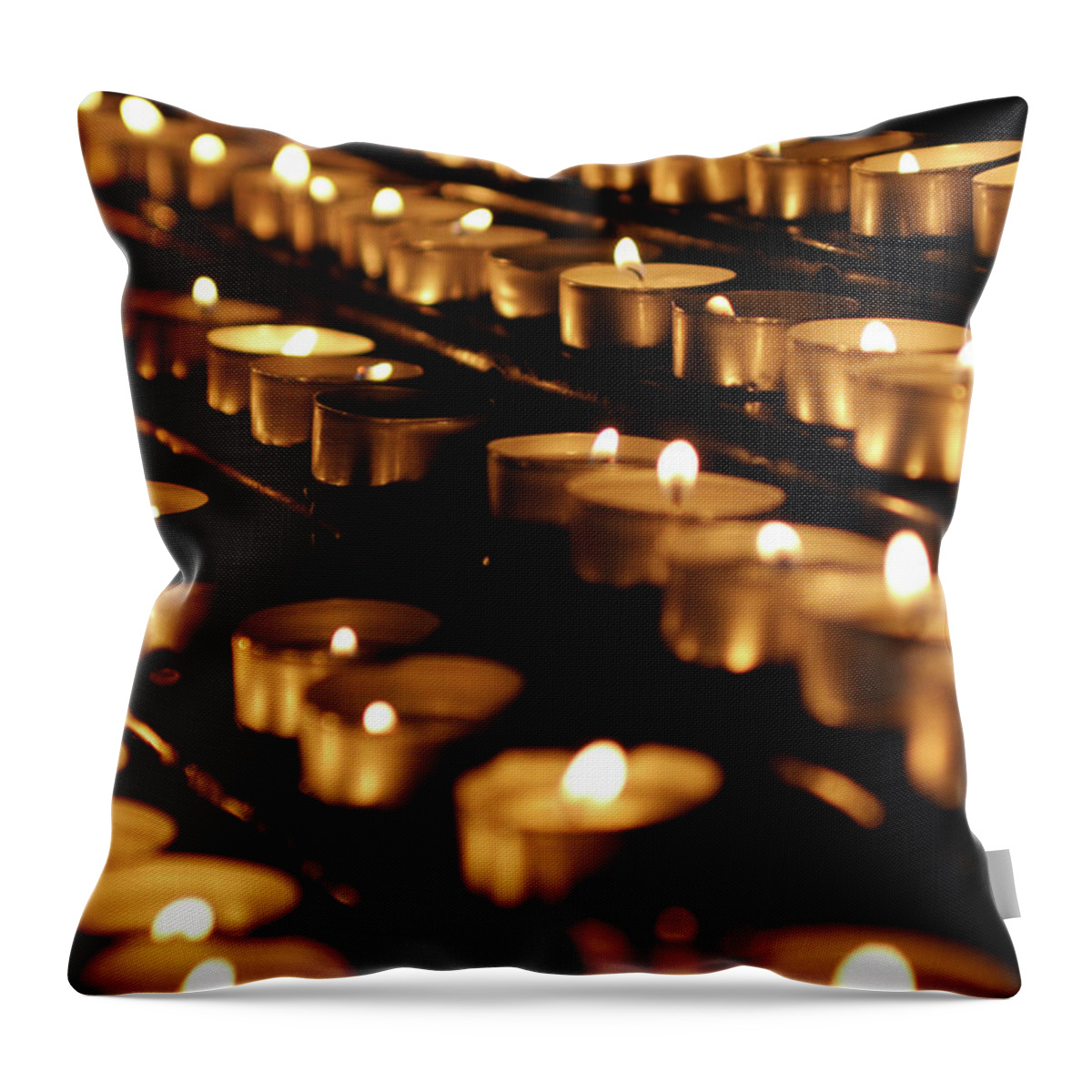 Gothic Style Throw Pillow featuring the photograph Candles by Aarstudio