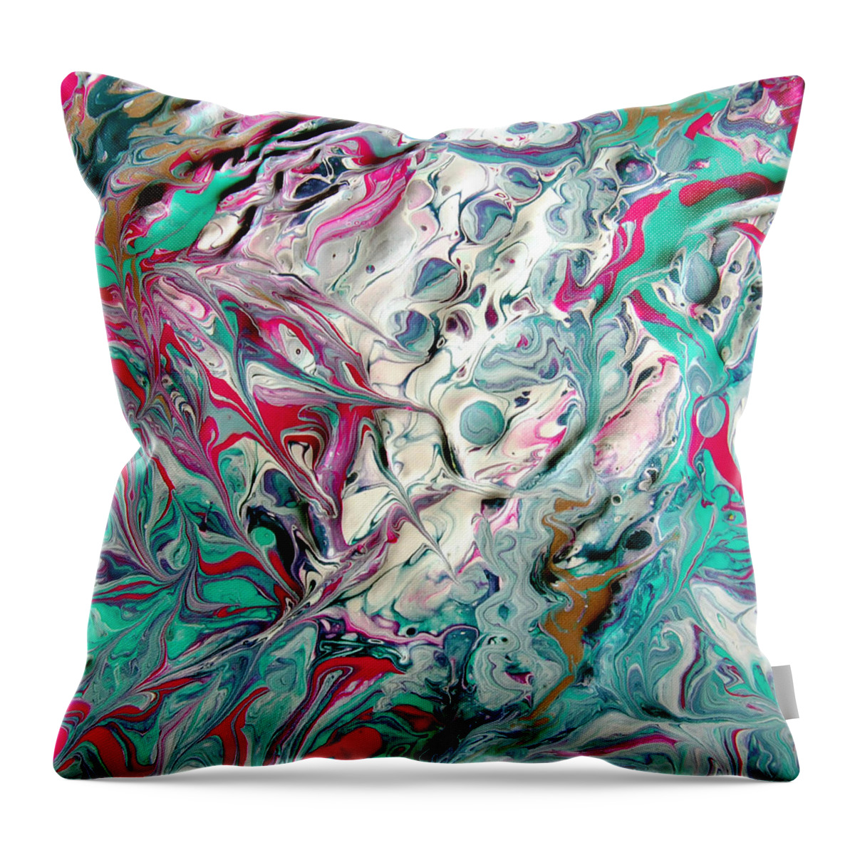 Synapse Throw Pillow featuring the painting Happy Synapse by Vallee Johnson