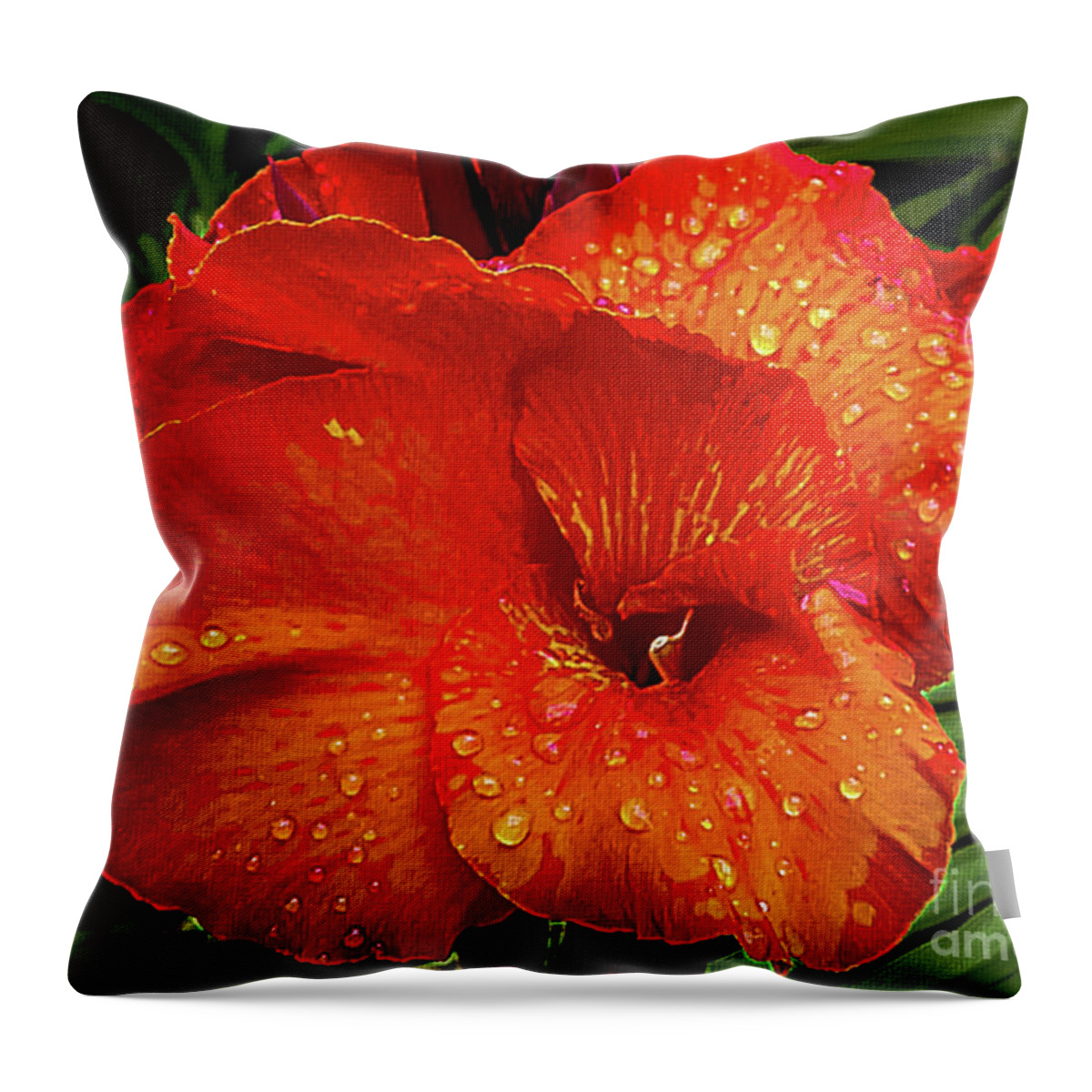 Mona Stut Throw Pillow featuring the photograph Canna Lily Closeup by Mona Stut