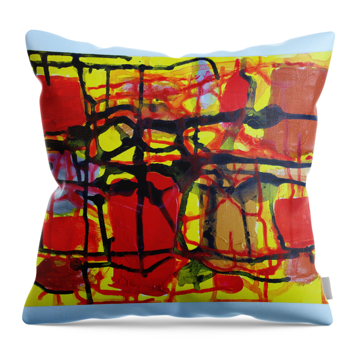  Throw Pillow featuring the painting Caos 05 by Giuseppe Monti
