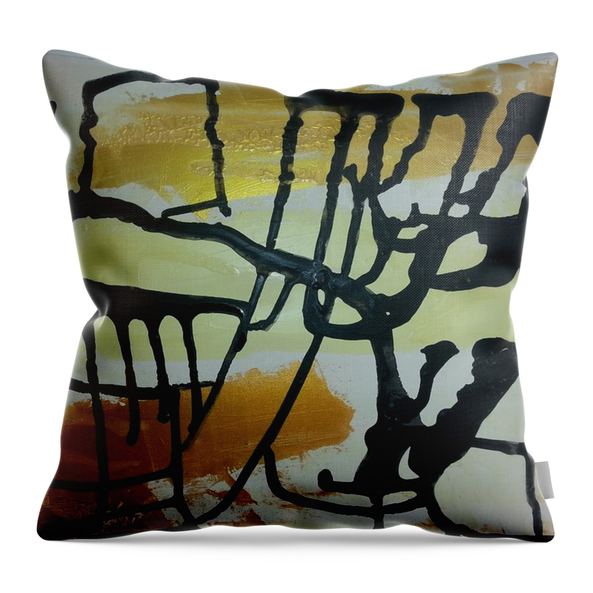  Throw Pillow featuring the painting Caos 31 by Giuseppe Monti