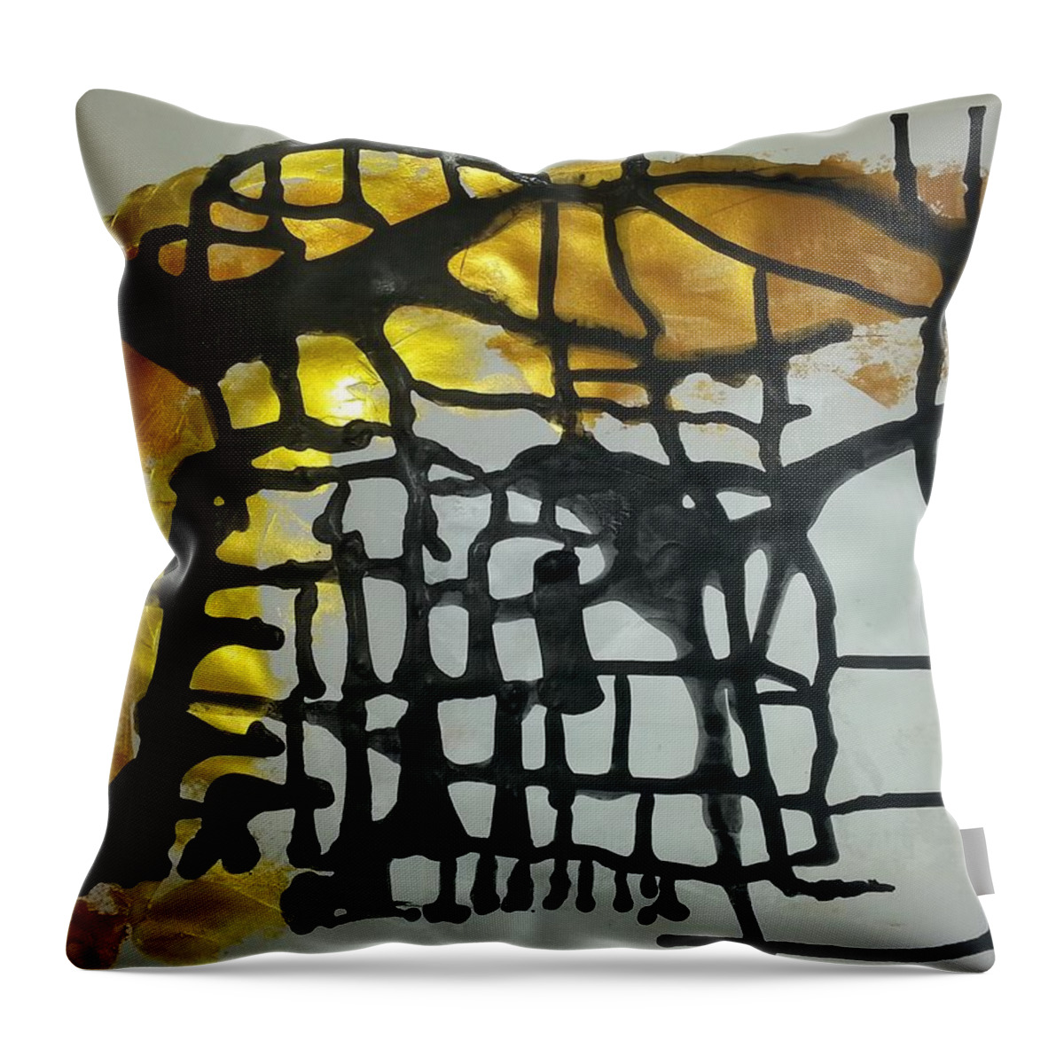 Throw Pillow featuring the painting Caos 32 by Giuseppe Monti