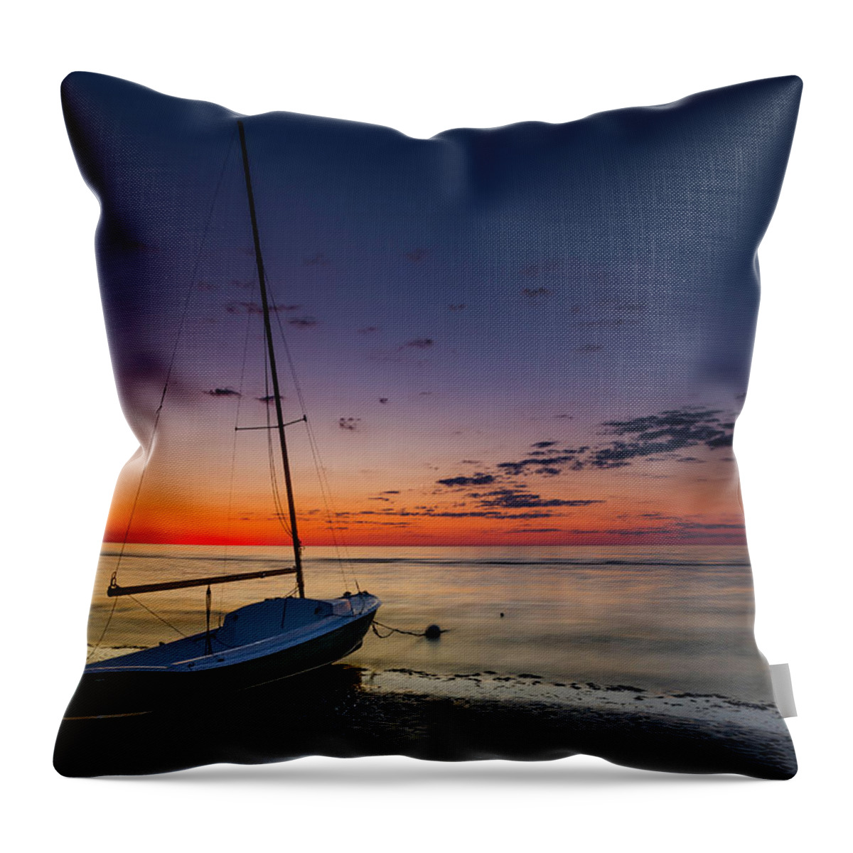 Cape Cod Throw Pillow featuring the photograph Cape Cod Sunset by Fran Gallogly