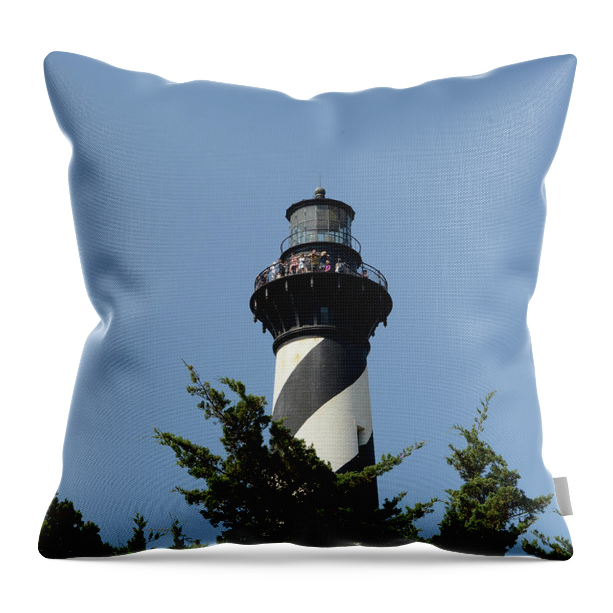 Cape Hatteras Throw Pillow featuring the photograph Cape Hatteras Lighthouse Lantern Room by Jimmie Bartlett