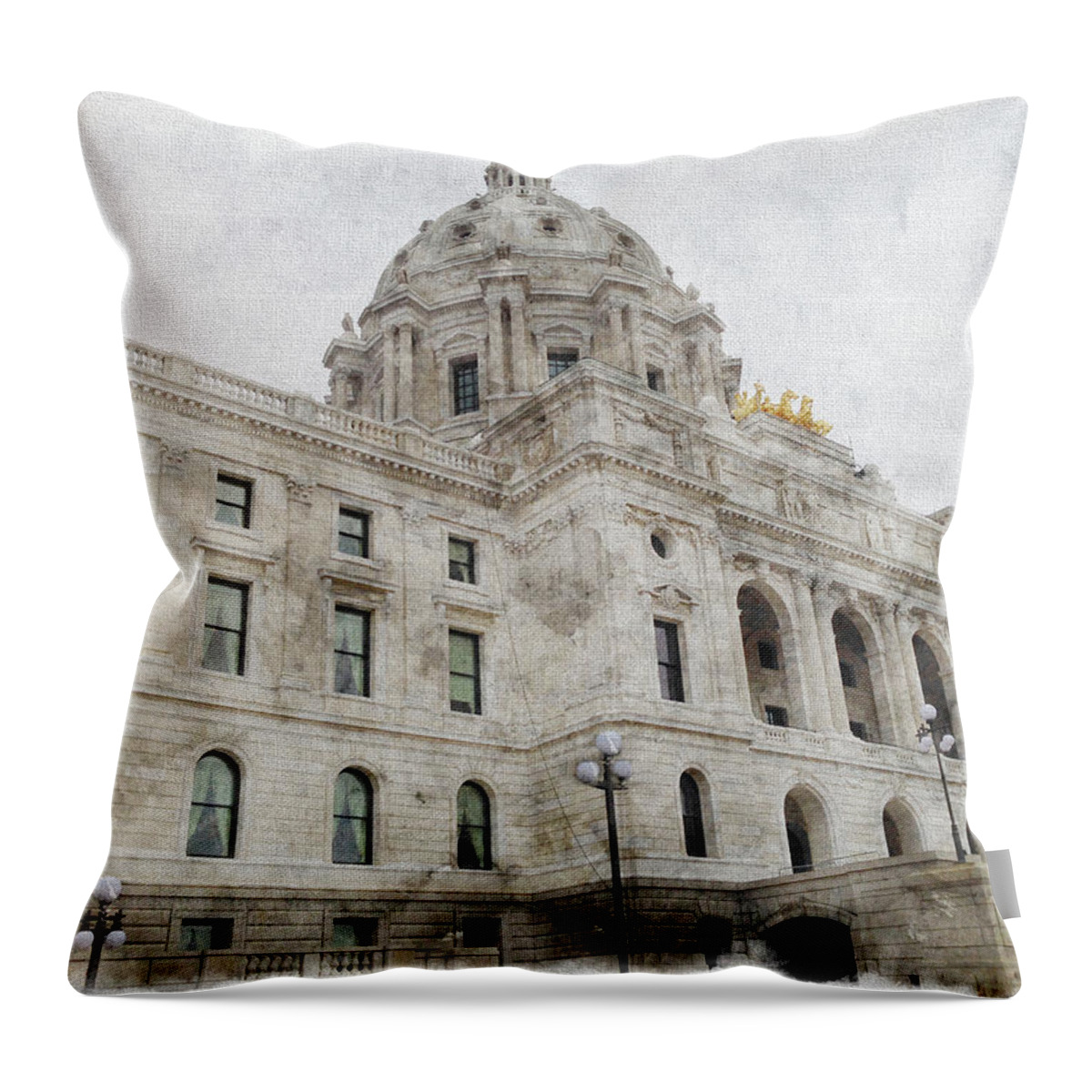 Minnesota Throw Pillow featuring the photograph Capitol Steps by Tom Reynen