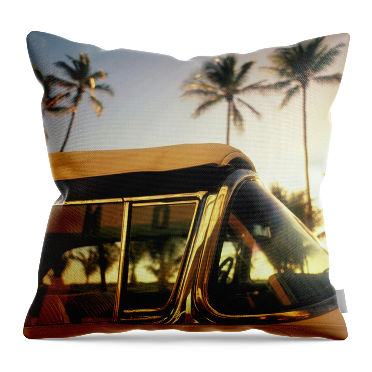 Outdoors Throw Pillow featuring the photograph Car Parked At South Beach by Lonely Planet