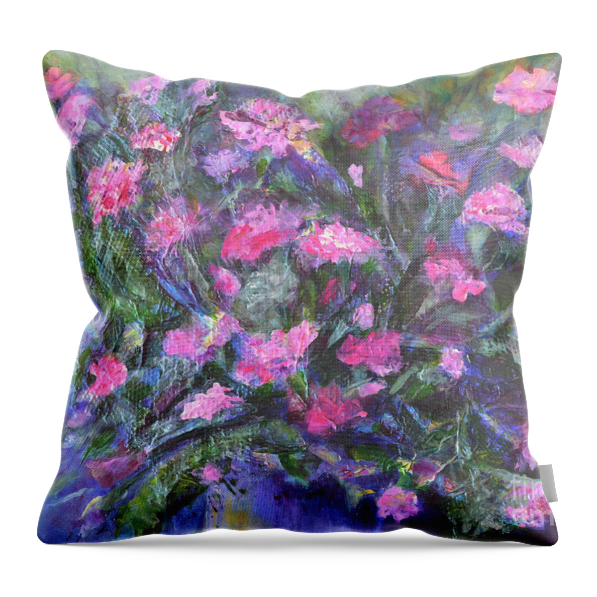 Carnations Throw Pillow featuring the painting Carnations by Claire Bull
