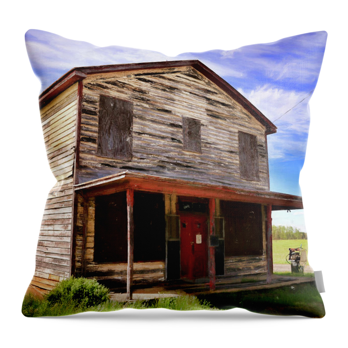 Carters Store Throw Pillow featuring the photograph Carter's Store in Goochland Virginia by Ola Allen