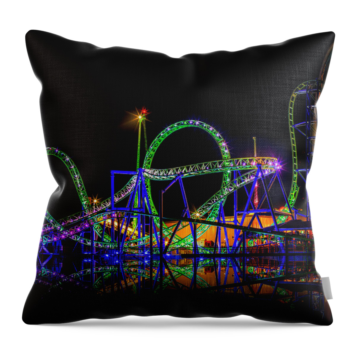 Casino Pier Throw Pillow featuring the photograph Casino Pier and Hydrus by Susan Candelario