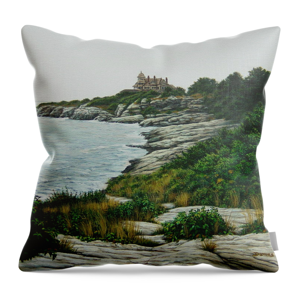 Ocean Throw Pillow featuring the painting Castle Hill Inn by Bruce Dumas