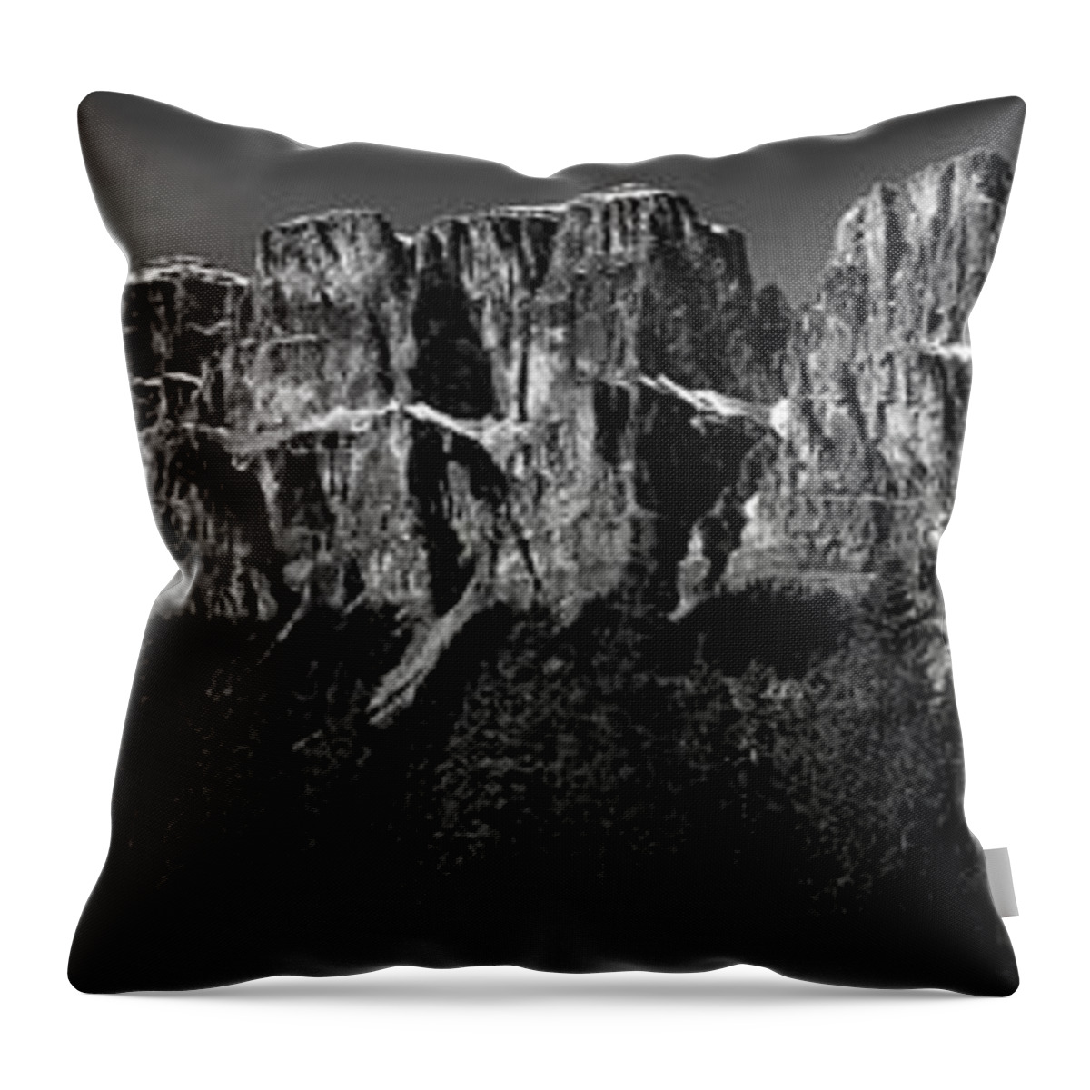 Scenics Throw Pillow featuring the photograph Castle Mountain Panoramic by Brent Mooers