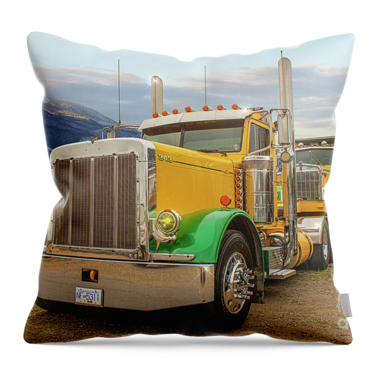 Big Rigs Throw Pillow featuring the photograph Catr9381-19 by Randy Harris