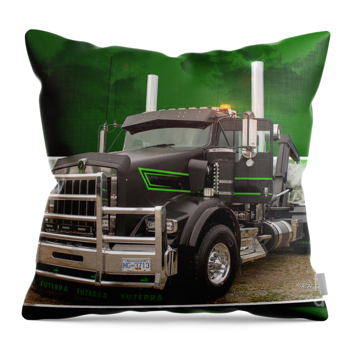 Big Rigs Throw Pillow featuring the photograph Catr9415-19 by Randy Harris
