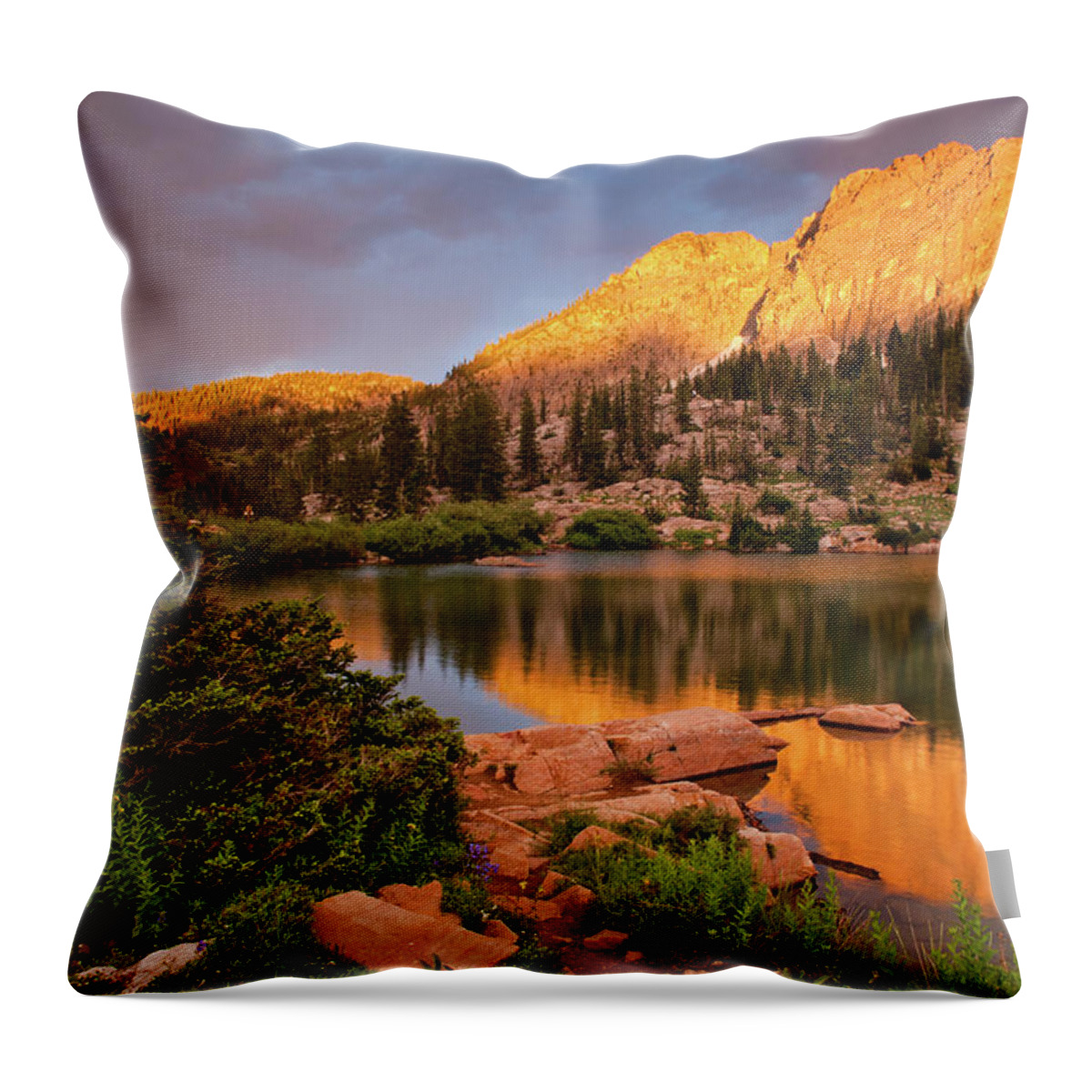 Scenics Throw Pillow featuring the photograph Cecret Lake by Photo By Sam Scholes