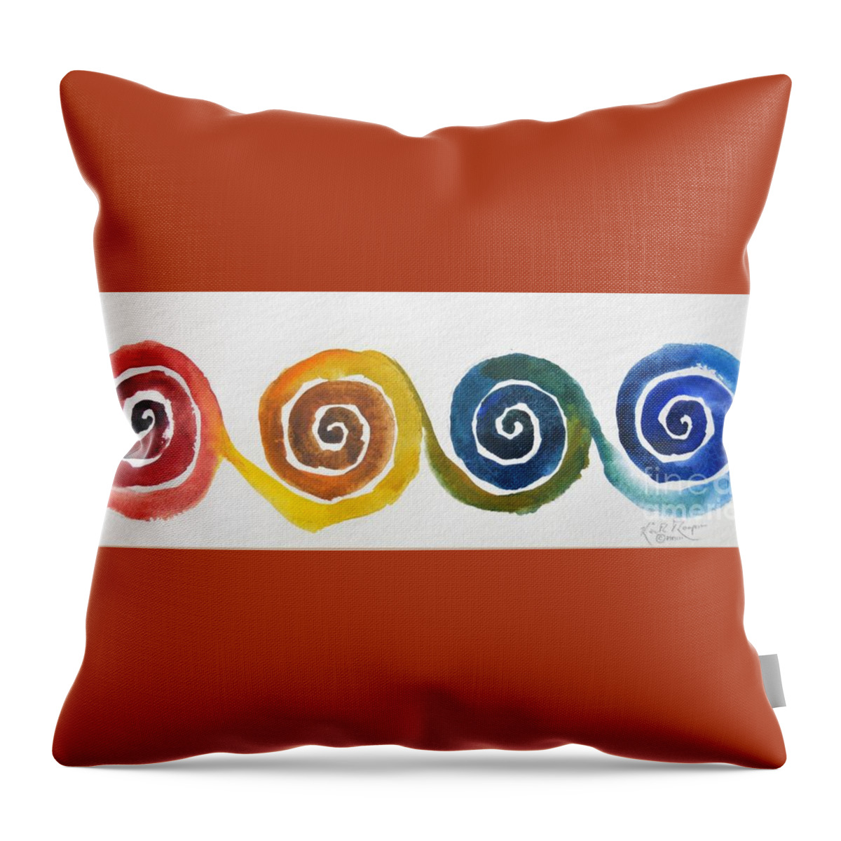 Celtic Movement Throw Pillow featuring the painting Celtic Movement by Keith Thompson