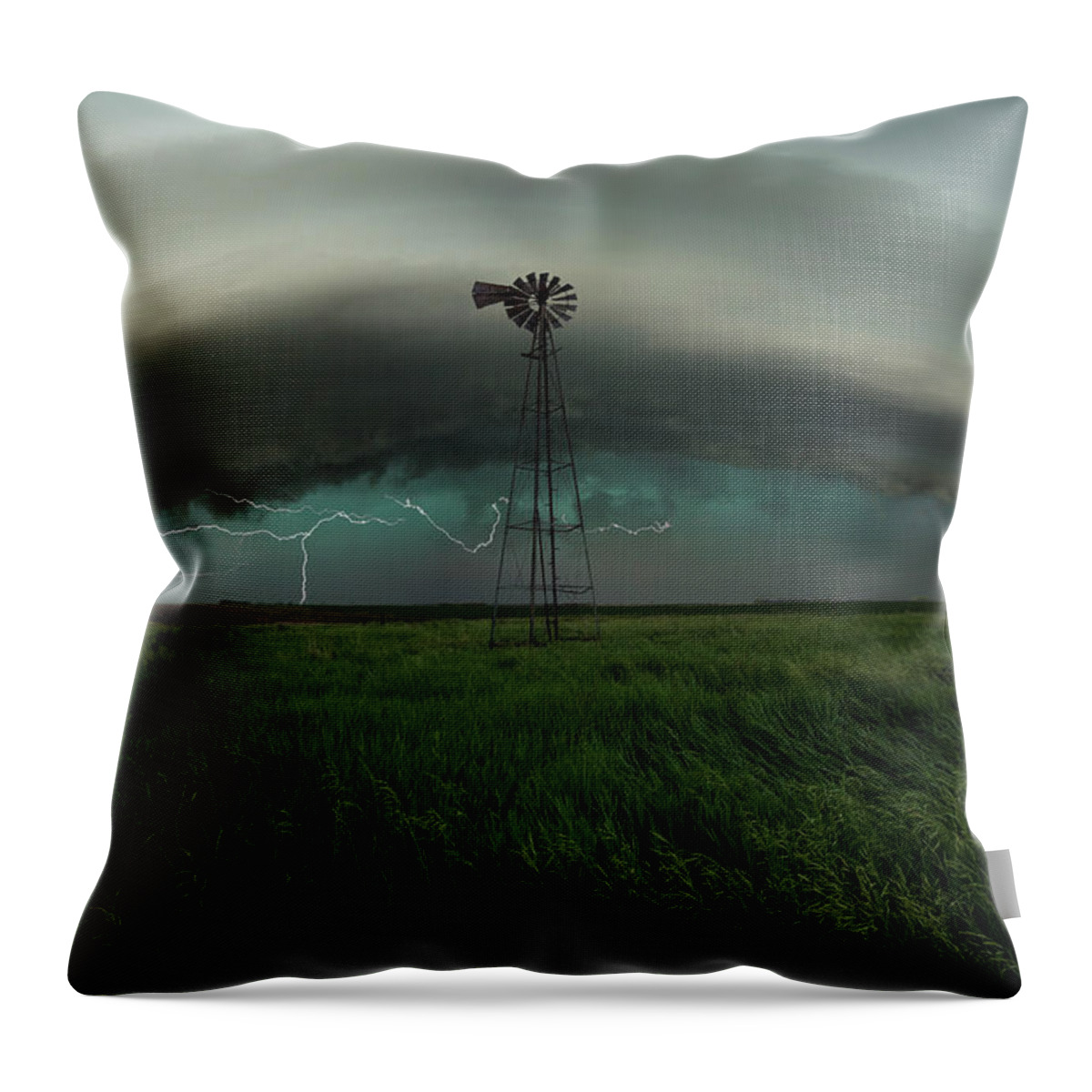 Windmill Throw Pillow featuring the photograph Center of attention by Aaron J Groen