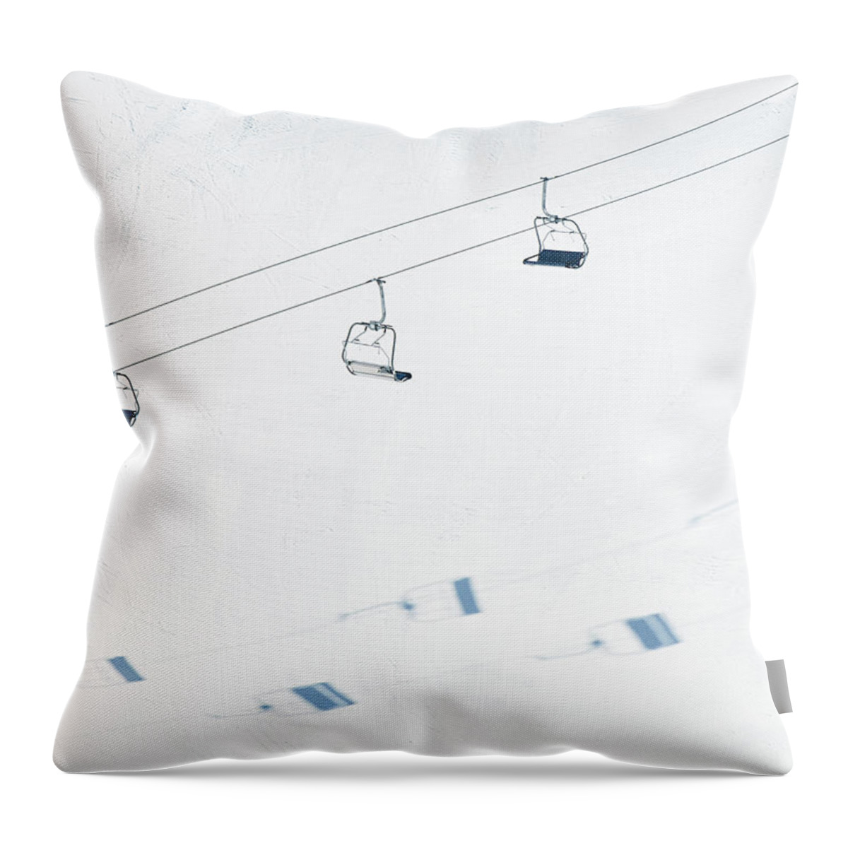 Shadow Throw Pillow featuring the photograph Chairlift And Ski Piste by Georgeclerk