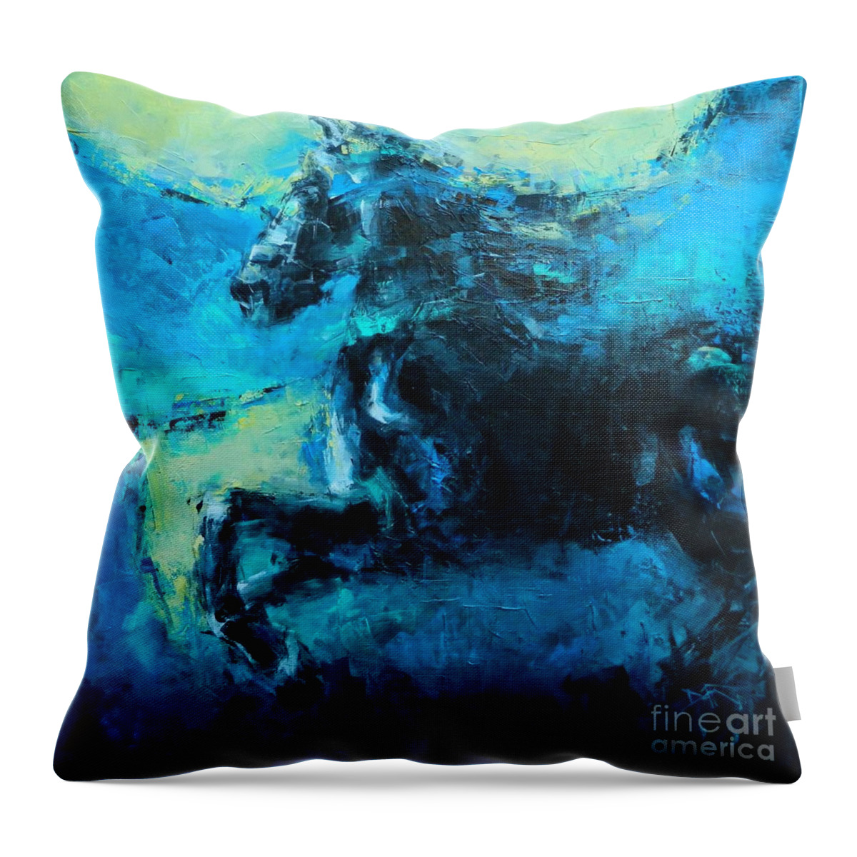 Horse Throw Pillow featuring the painting Champion by Dan Campbell