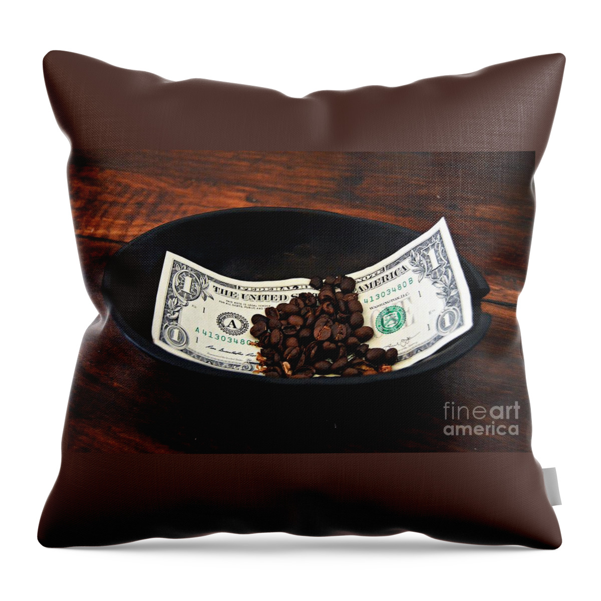 One Dollar Throw Pillow featuring the photograph Change by Thomas Schroeder