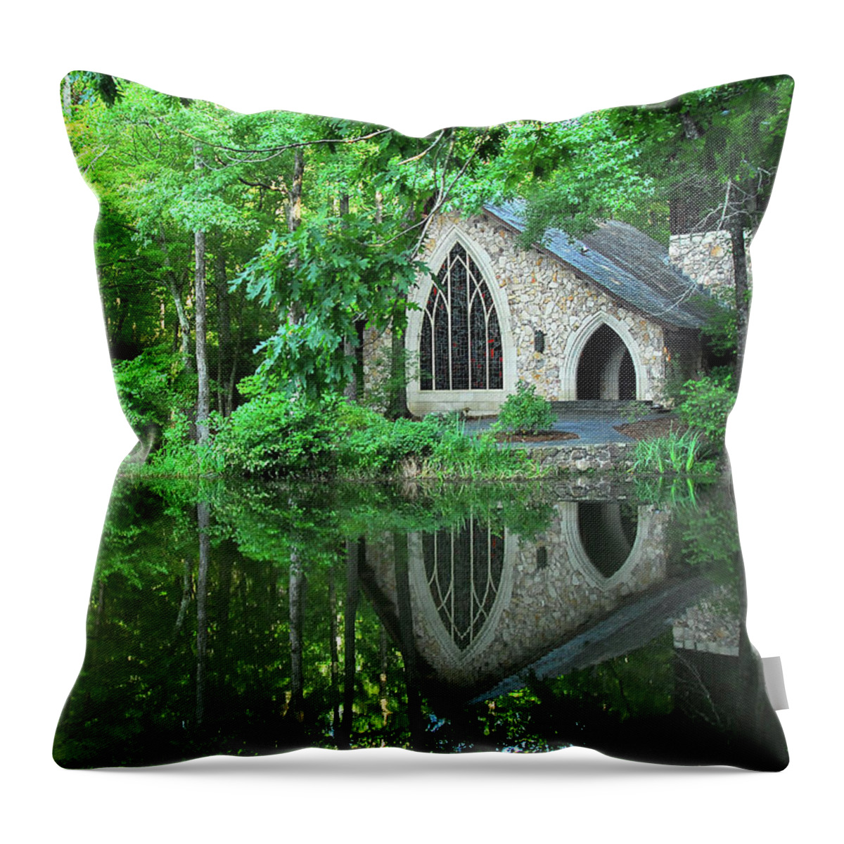 Chapel Throw Pillow featuring the photograph Chapel, Callaway Gardens, Georgia by Jerry Griffin