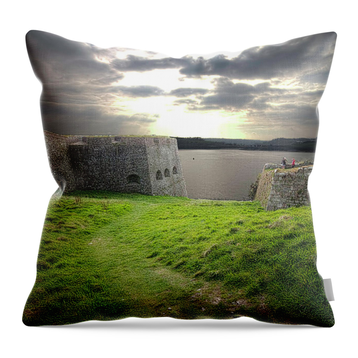 Tranquility Throw Pillow featuring the photograph Charles Fort Kinsale Cork by Fergal O'callaghan