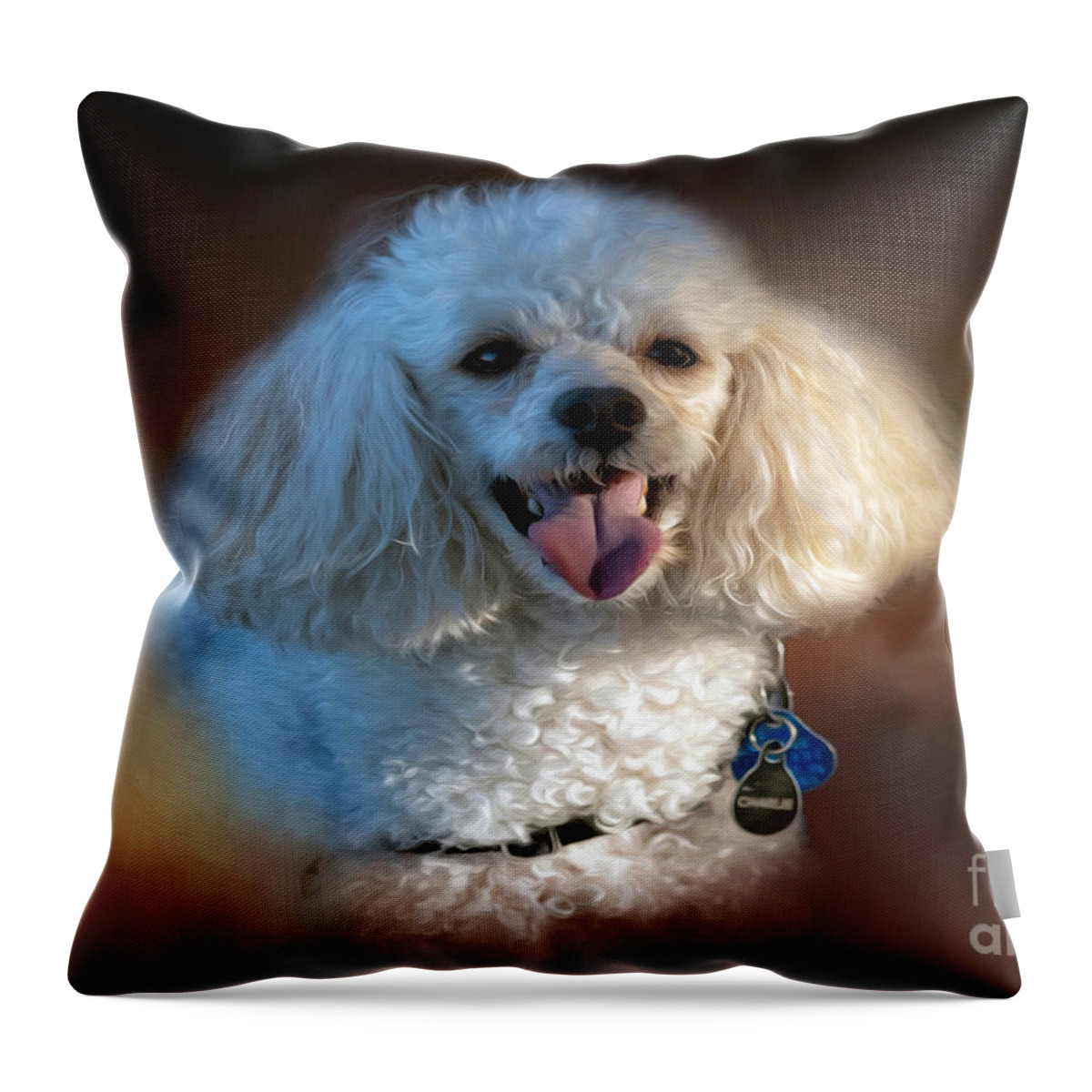 Pets Throw Pillow featuring the mixed media Charlie by DB Hayes