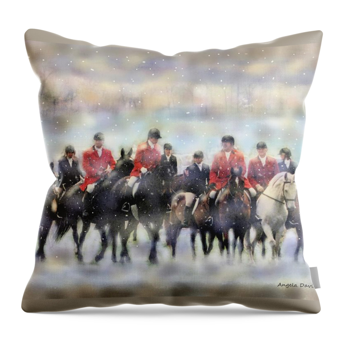 Foxhunting Throw Pillow featuring the digital art Chase Your Dream by Angela Davies