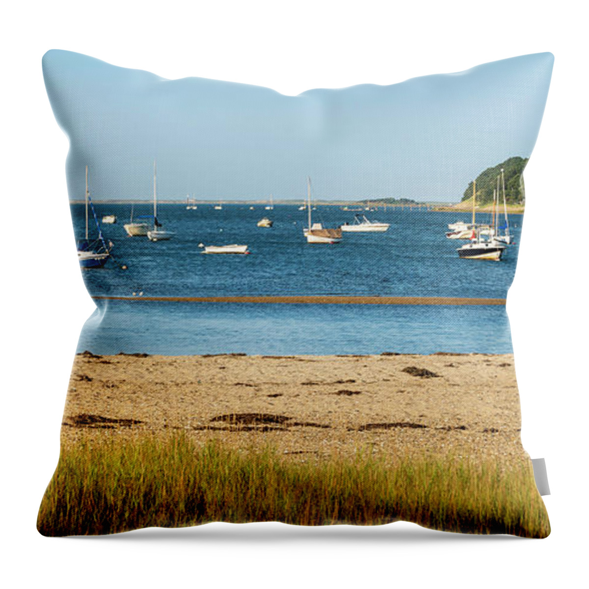 Estock Throw Pillow featuring the digital art Chatham Beach, Cape Cod, Ma by Laura Zeid