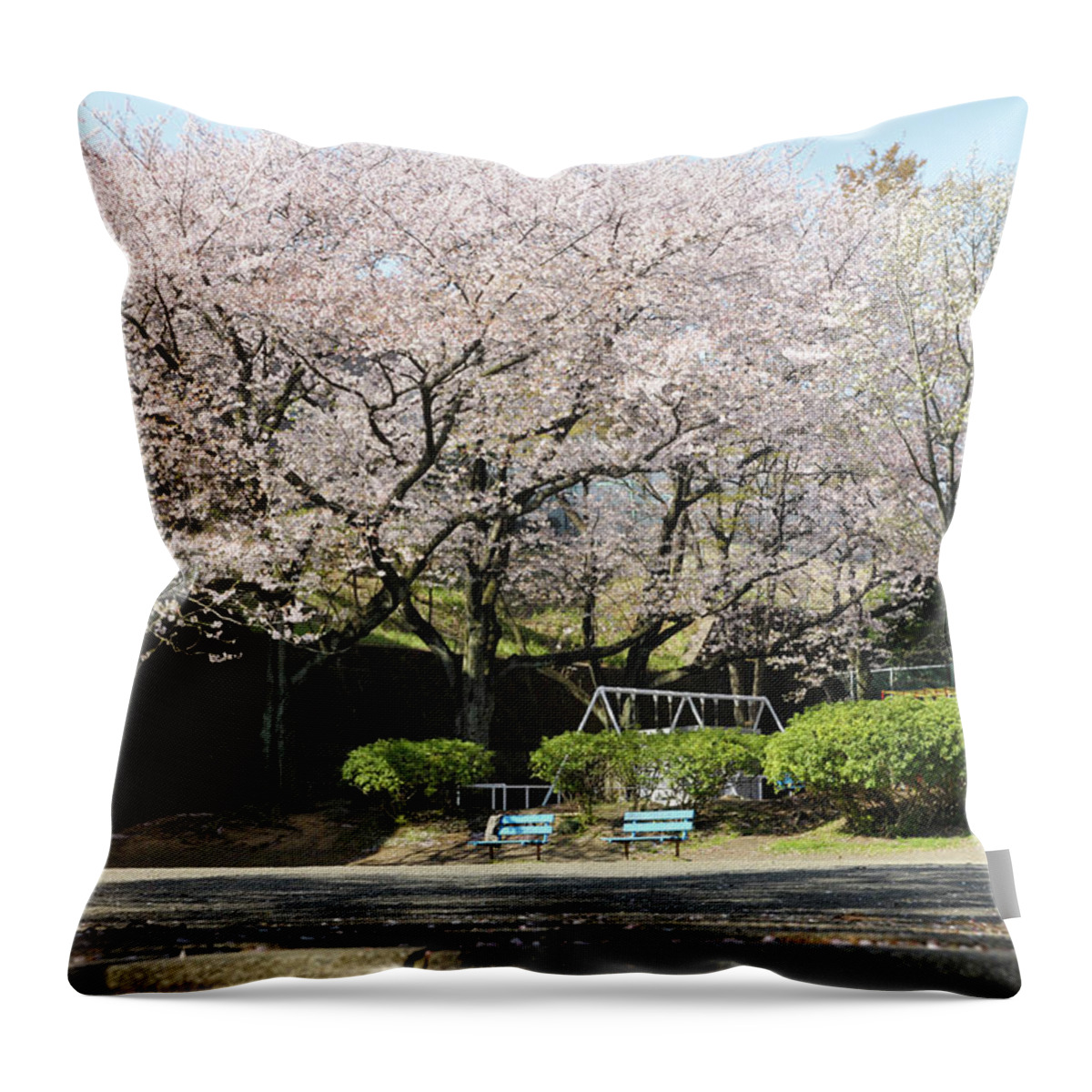 Tranquility Throw Pillow featuring the photograph Cherry Blossoms by Akiko Aoki