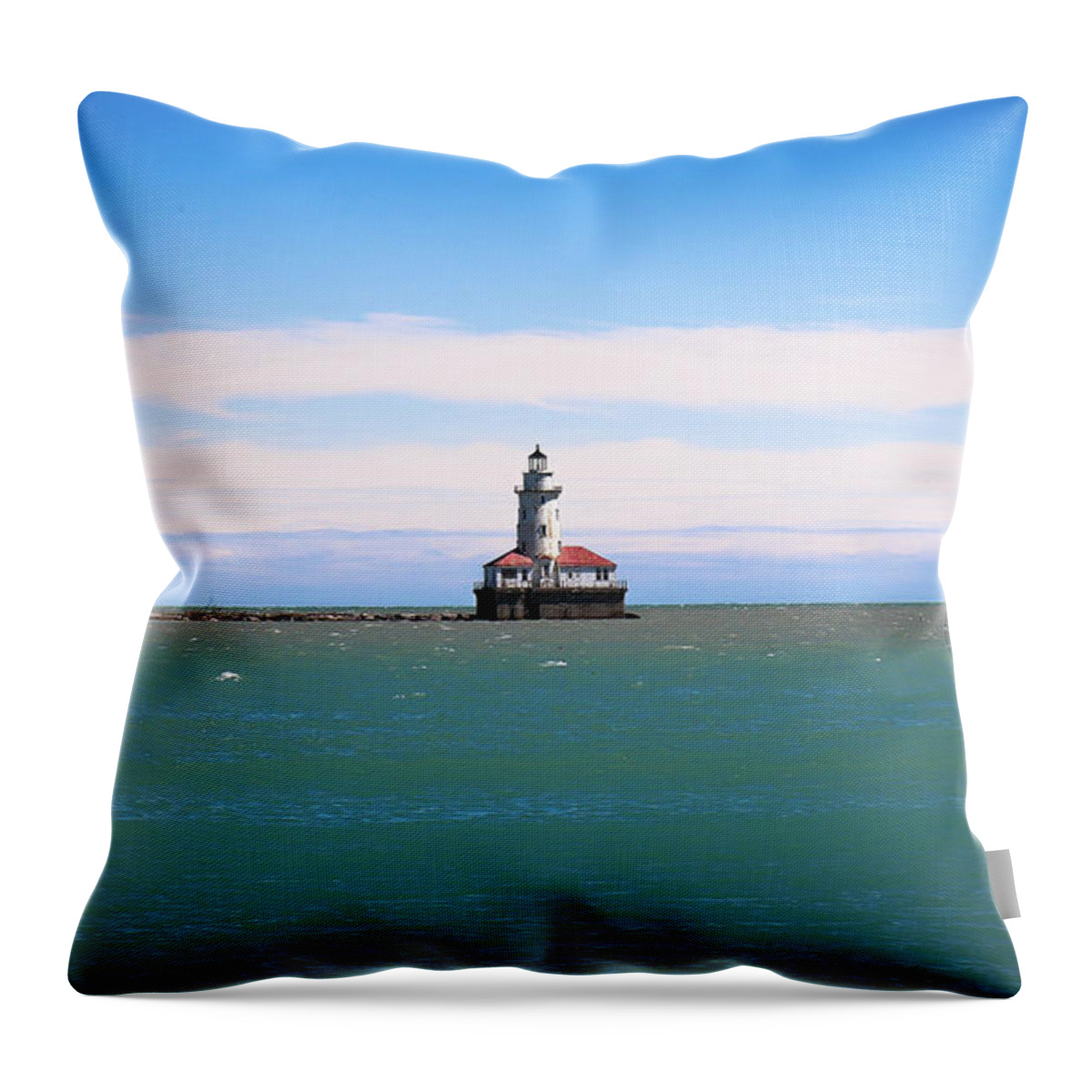 Chicago Throw Pillow featuring the photograph Chicago Harbor Lighthouse by Veronica Batterson