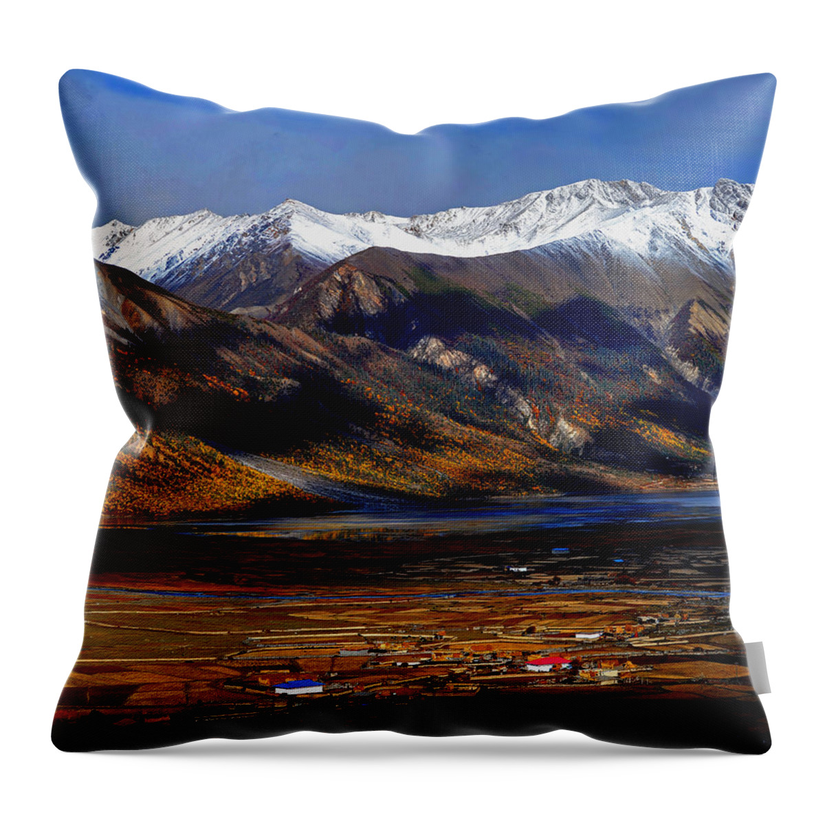 Scenics Throw Pillow featuring the photograph China, Tibet, However by 100