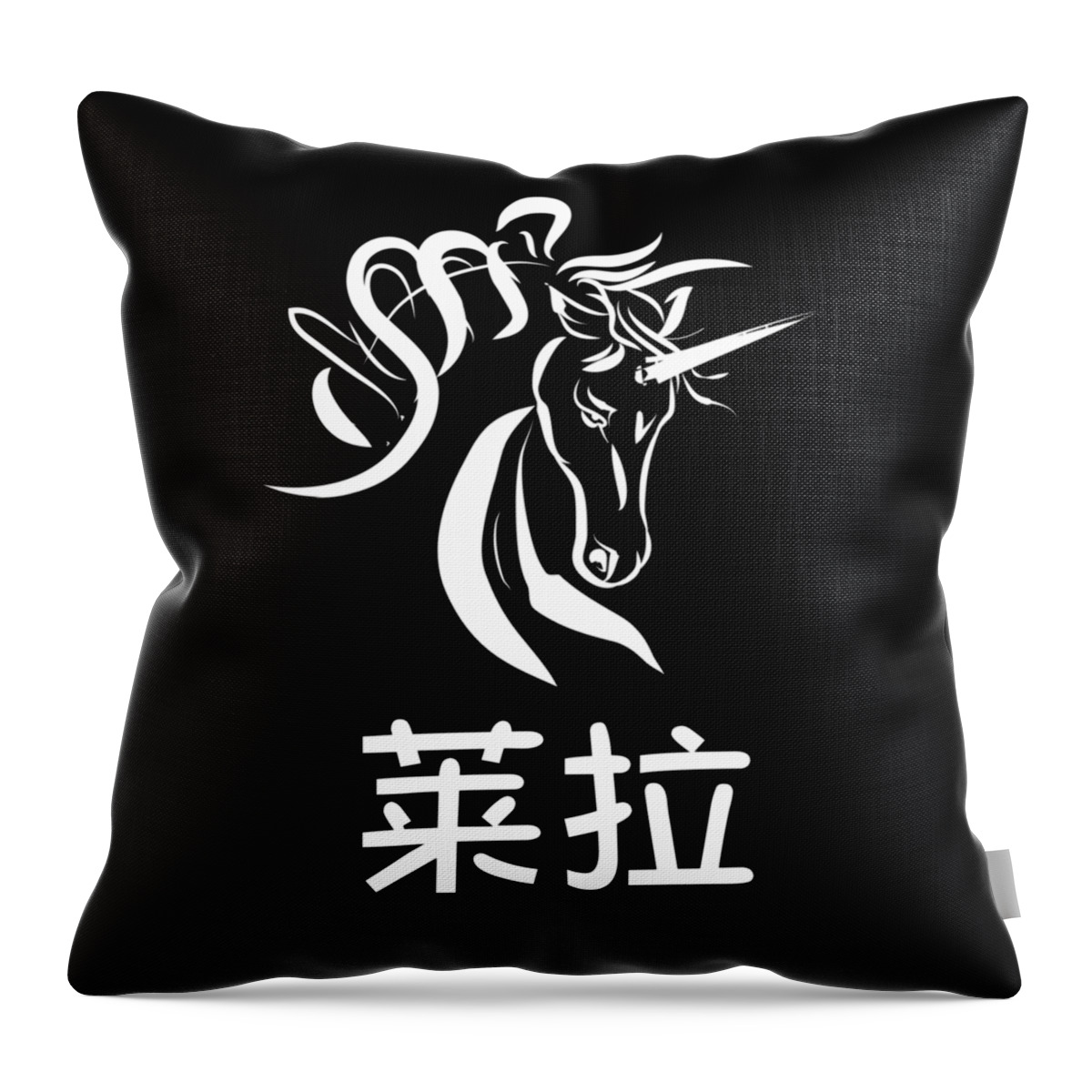Chinese Name For Layla Throw Pillow featuring the drawing Chinese Name for Layla by Jeelan Clark