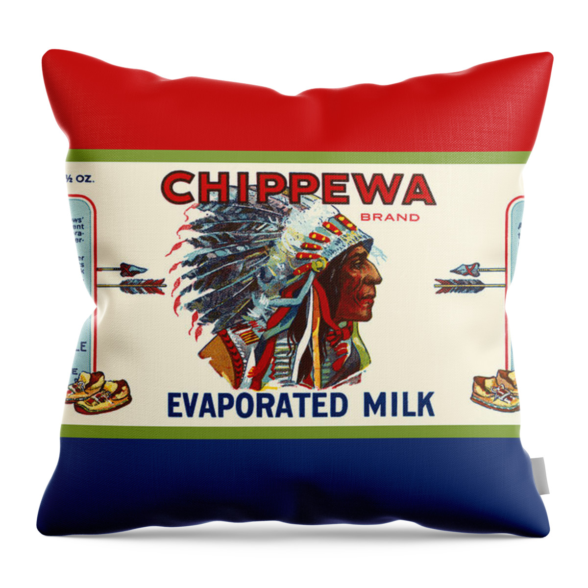 Can Throw Pillow featuring the painting Chippewa Brand Evaporated Milk by Unknown