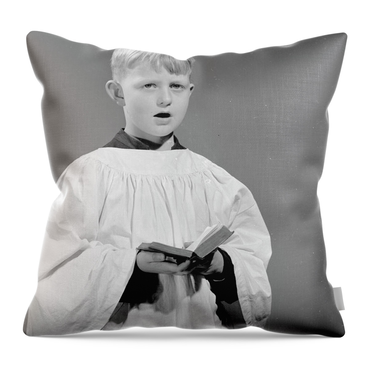 Choir Throw Pillow featuring the painting Choir Boy 2 by Celestial Images
