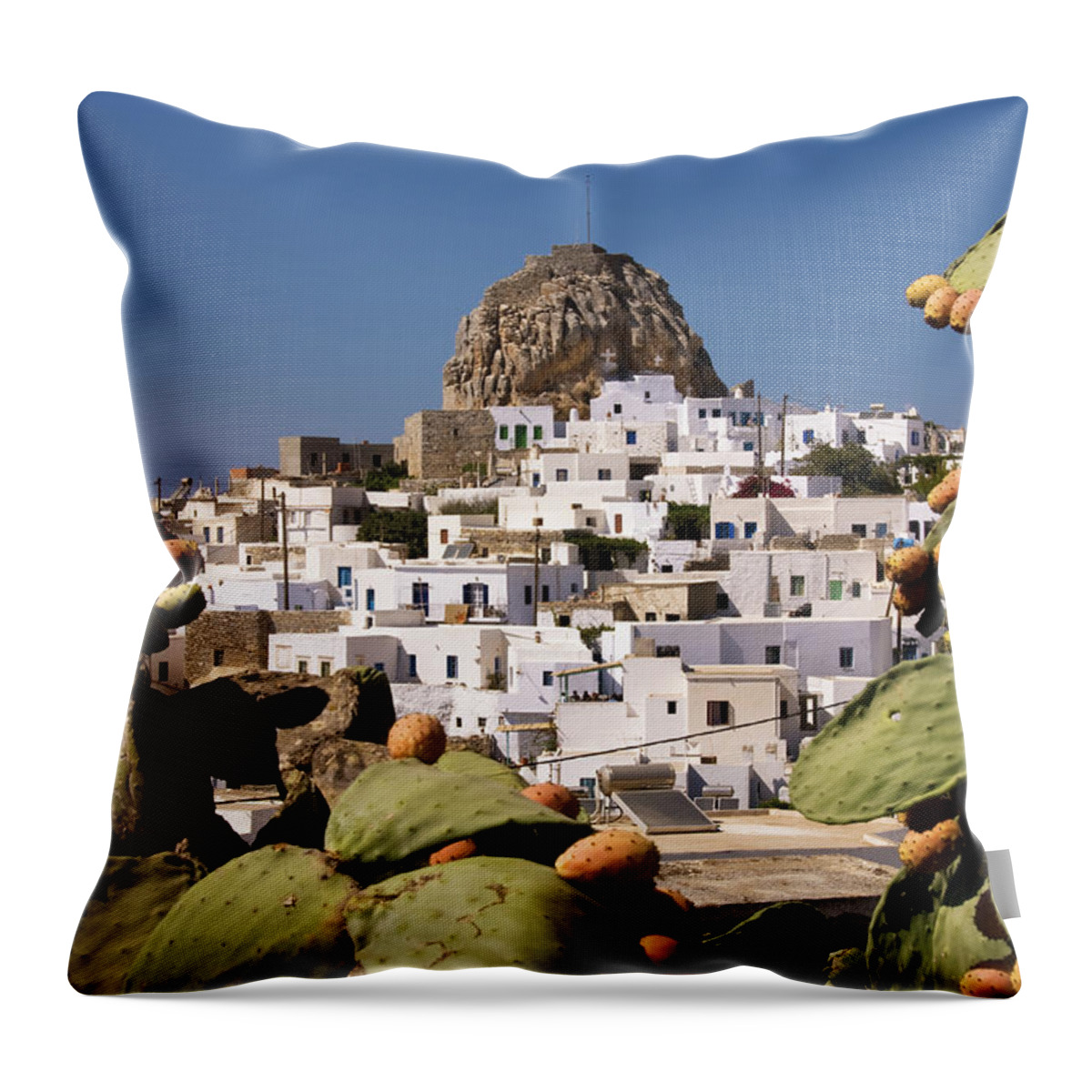 Greece Throw Pillow featuring the photograph Chora Amorgos by Hpuschmann