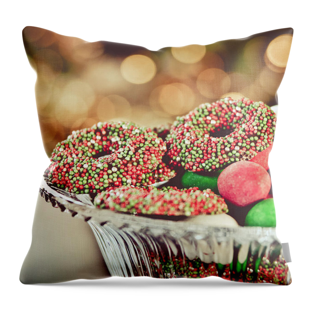 Celebration Throw Pillow featuring the photograph Christmas Chocolates And Sweets by Elly Schuurman