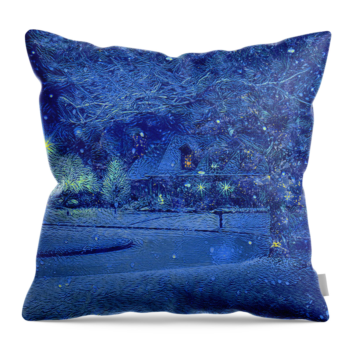 Christmas Throw Pillow featuring the digital art Christmas Eve by Alex Mir