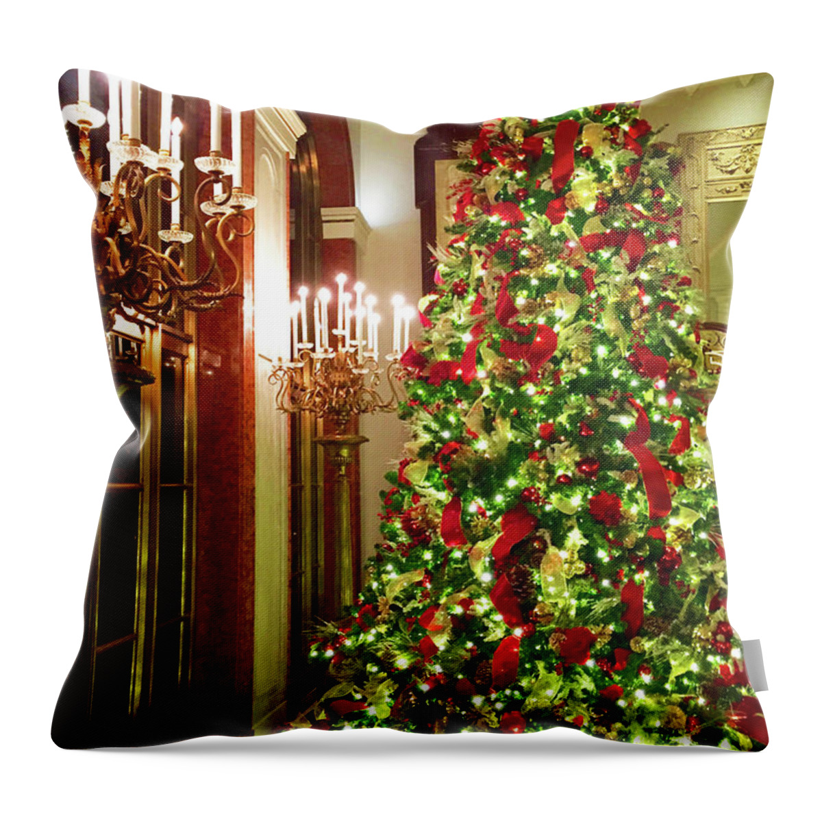 Christmas Throw Pillow featuring the photograph Christmas in New York by A New Focus Photography