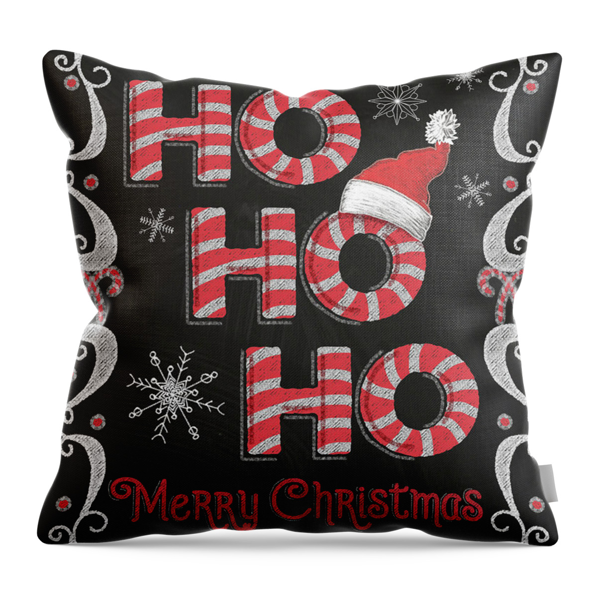 #faaAdWordsBest Throw Pillow featuring the painting Christmas Night Chalk IIi by Andi Metz
