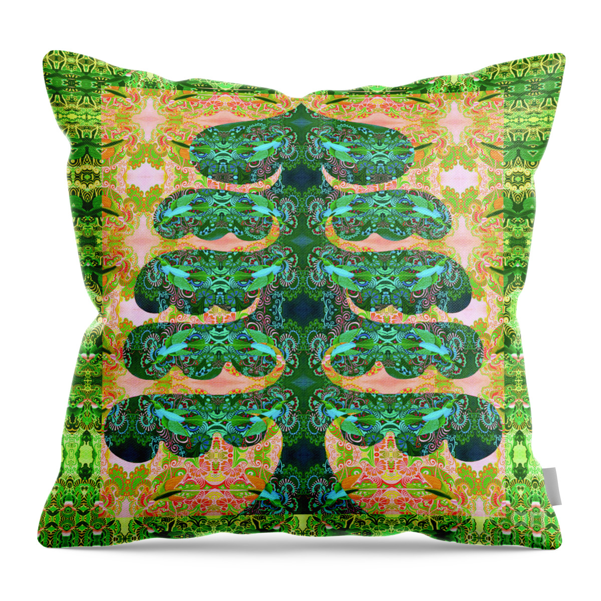 Tree Throw Pillow featuring the painting Christmas Tree, 2019 by Jane Tattersfield
