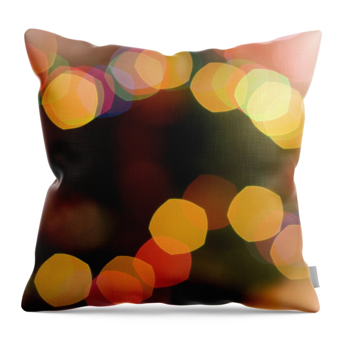 Funky Throw Pillow featuring the photograph Christmas Tree Lights by Lloret