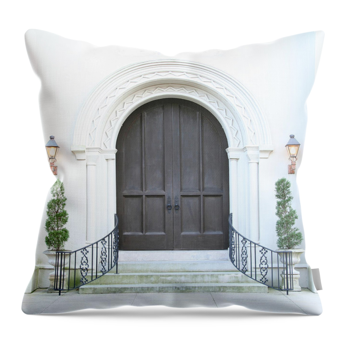 Arch Throw Pillow featuring the photograph Church Doors by Uniball