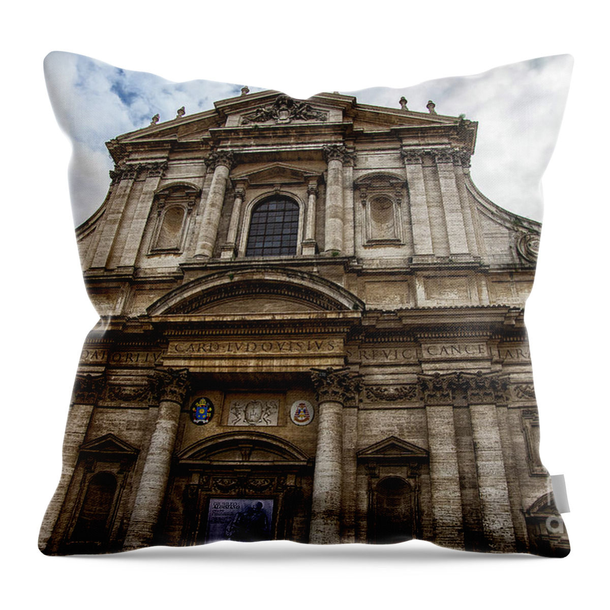 Wayne Moran Photography Throw Pillow featuring the photograph Church of St. Ignatius of Loyola at Campus Martius Rome Italy by Wayne Moran