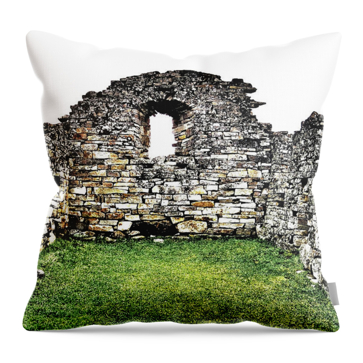 Greenland Throw Pillow featuring the photograph Church Ruins Hvalsey, Greenland by Juergen Weiss