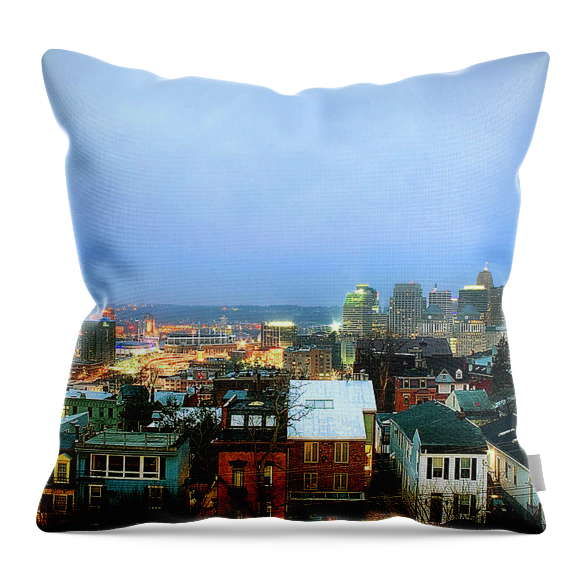 Tranquility Throw Pillow featuring the photograph Cincinnati Skyline by Keith R. Allen