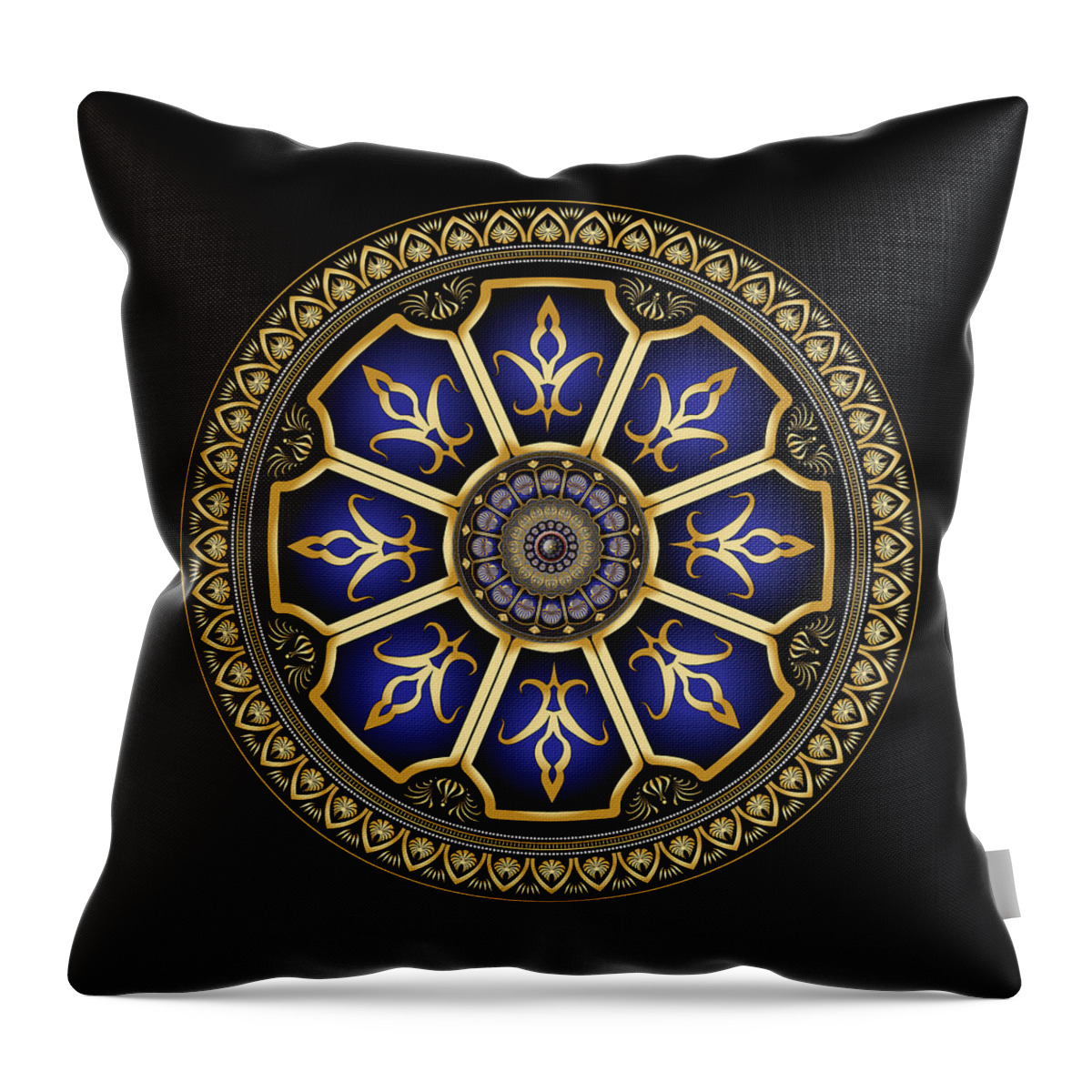 Mandala Throw Pillow featuring the digital art Circumplexical No 3514 by Alan Bennington